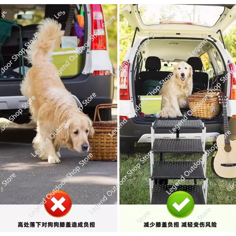 

4/5/6 Steps Dog Ramp Pet Step Stairs with Nonslip Surface Aluminum Fram Cat Dog Ladder for Beds Trucks Cars SUV Support 200 Lbs