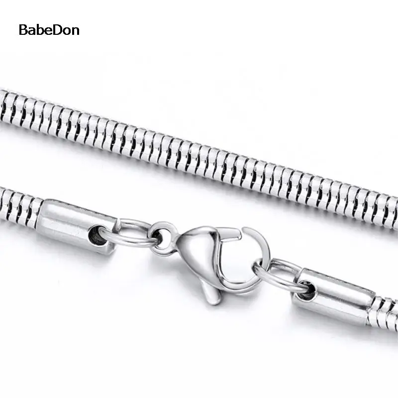 1/1.5/2.4/4mm Waterproof Stainless Steel Sliver Color Necklace High Quality Round Snake Chain Jewelry Accessory for Men Women