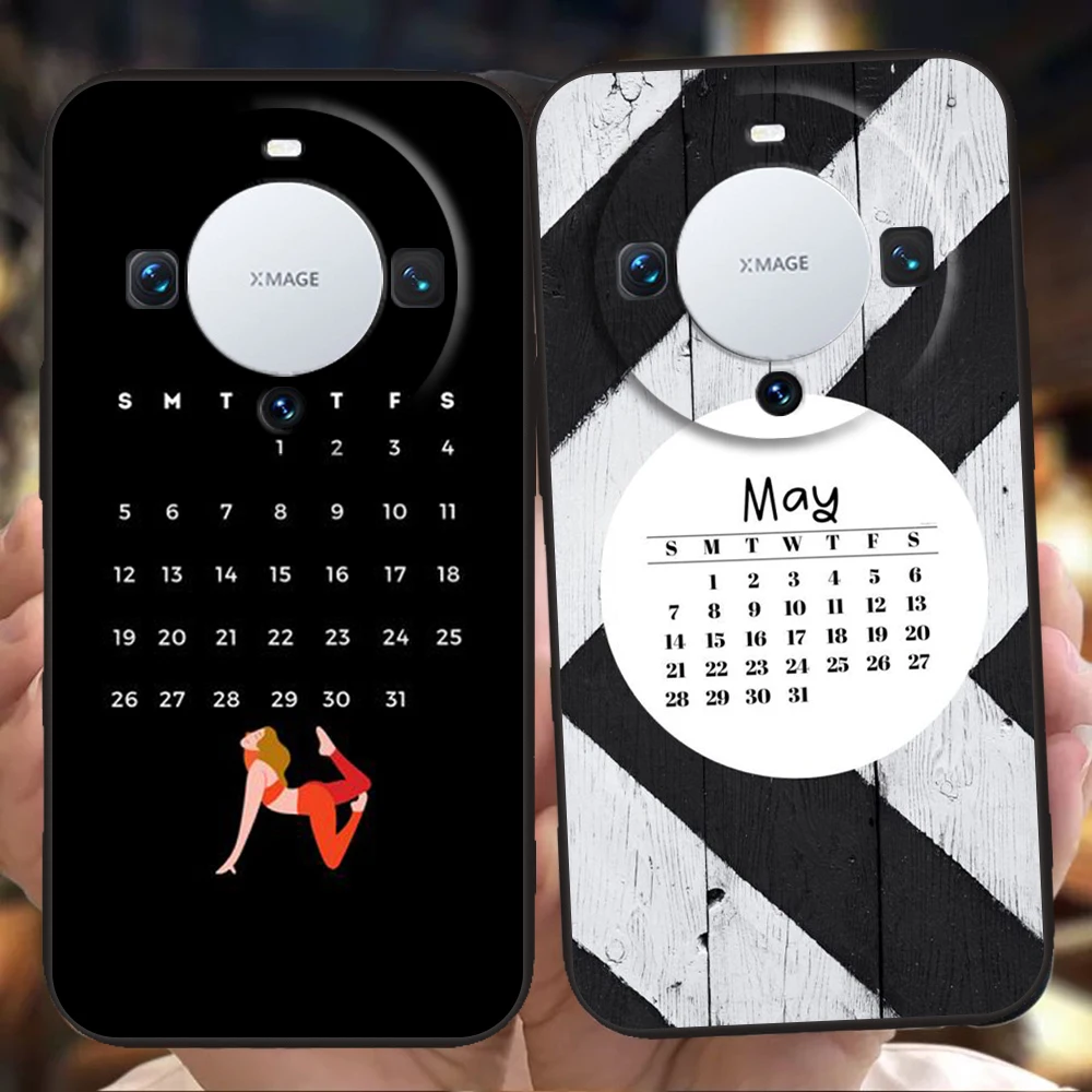 2023 Calendar Phone Case Cover for Huawei Mate 60 Pro P50 P40 P30 P20 P10 P Smart Y6 Y7 Y9 Plus Silicone Fundas Shell Capas Bags