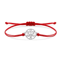 Zinc Alloy Jewish Star Of Davids Cross Charm Bracelet Women New Fashion Red String Solomon Seal Handmade Adjustalbe Jewelry Gift