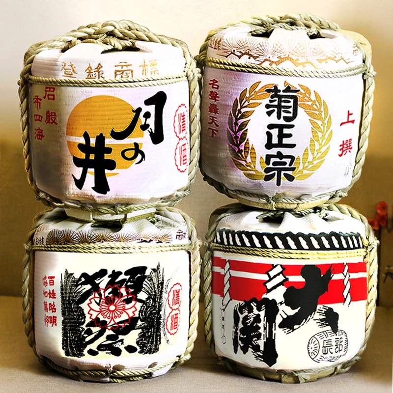 

Japanese Simulation Sake Jar Traditional Barrel Sushi Shop Restaurant Display Foam Wine Barrel Club Pub Bar Decor Furnishings