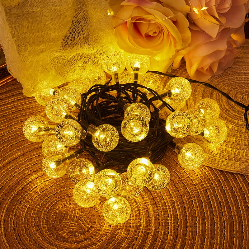 5/7/12M Bubble Led Solar Licht Buitenlamp String Lights Voor Vakantie Kerstfeest Waterdicht Sprookje Tuin Slinger Lamp Decor