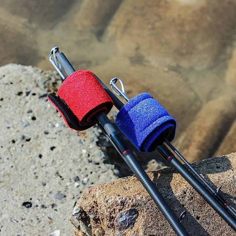 Soporte de correa para caña de pescar, banda elástica para envolver, sujetadores portátiles, accesorio de herramienta de pesca al aire libre, 5/10 piezas