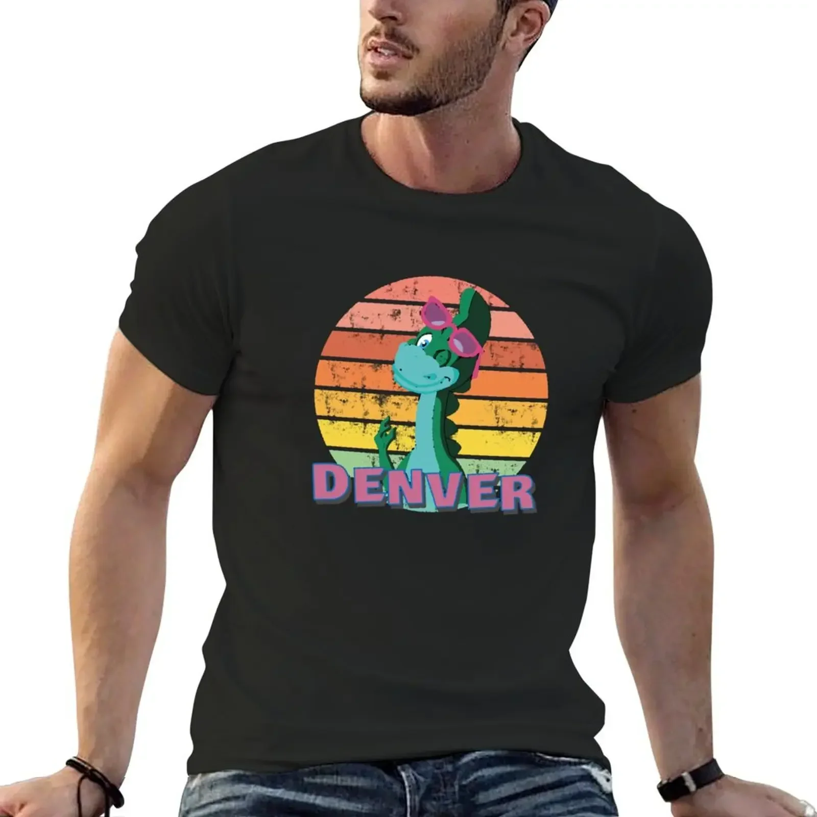 Denver The Last Dinosaur Funny Tee T-Shirt summer top cute clothes men t shirts