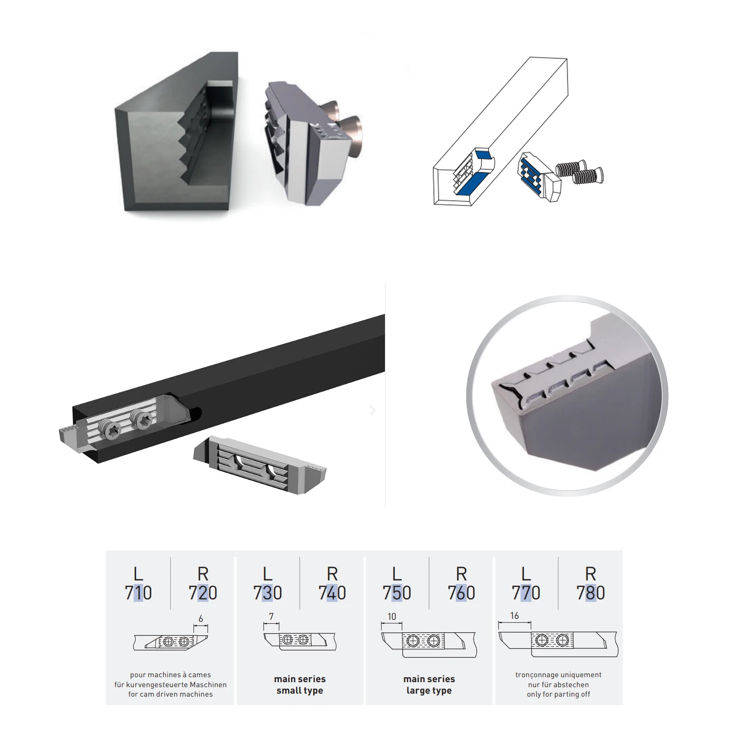 Imagem -03 - Applitec-carbide Insere Processamento de Aço Top-line Parafuso-eixo 740 731 Torneamento e Sulco mm T10 r l 766 Nxf2.0 Mm-tin