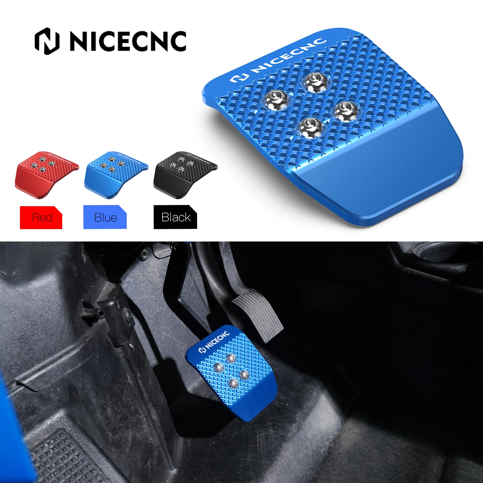 

NICECNC Aluminum Brake Pedal Extender For Polaris XP Turbo RZR 900 XP1000 Aluminum Foot Rest Peg Pedal Extender UTV Accessories