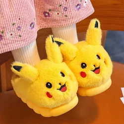 Aged 3-18 Winter Warm Cute Cartoon Indoor Mule Soft Non-slip Fluffy Slippers For Kids Teen Boys Girls Children Home Cotton Shoes