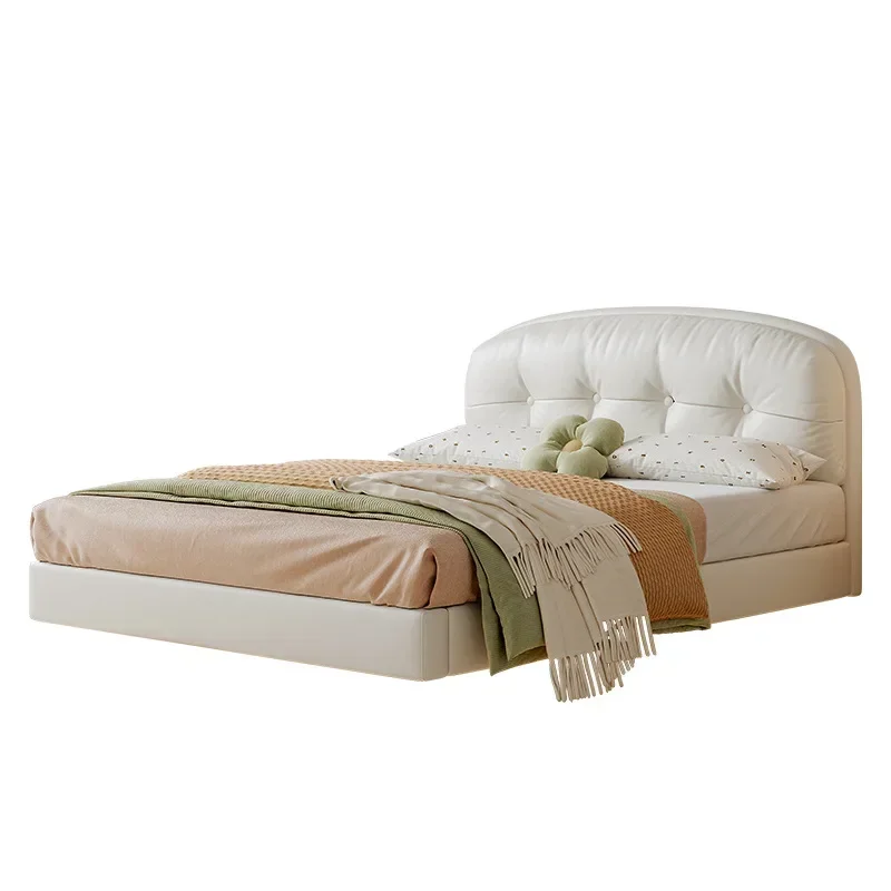 

Cream wind suspension children's bed boy single modern simple girl princess soft bag light luxury leather bed