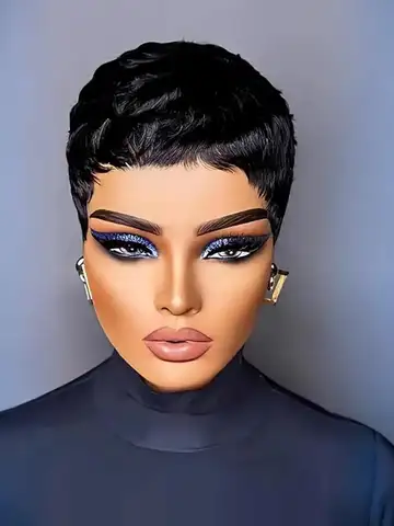 Wigs for Black Women Pixie Cut Human Hair Wigs for Women Daily Use Hair Chic Elegent Synthetic Wigs