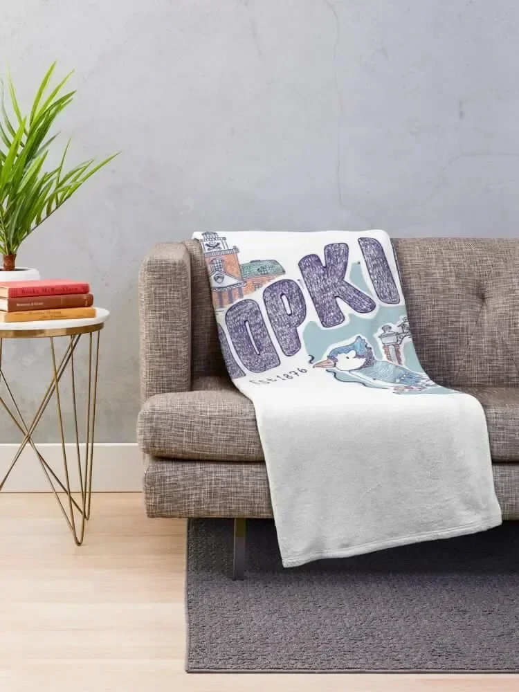 Johns Hopkins Icons Throw Blanket Thermal Sofas Blankets