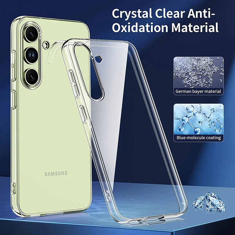 Funda ultrafina para Samsung Galaxy A54 A34 A14 A04S A04, carcasa trasera suave de silicona transparente, cristal delgado TPU Coque