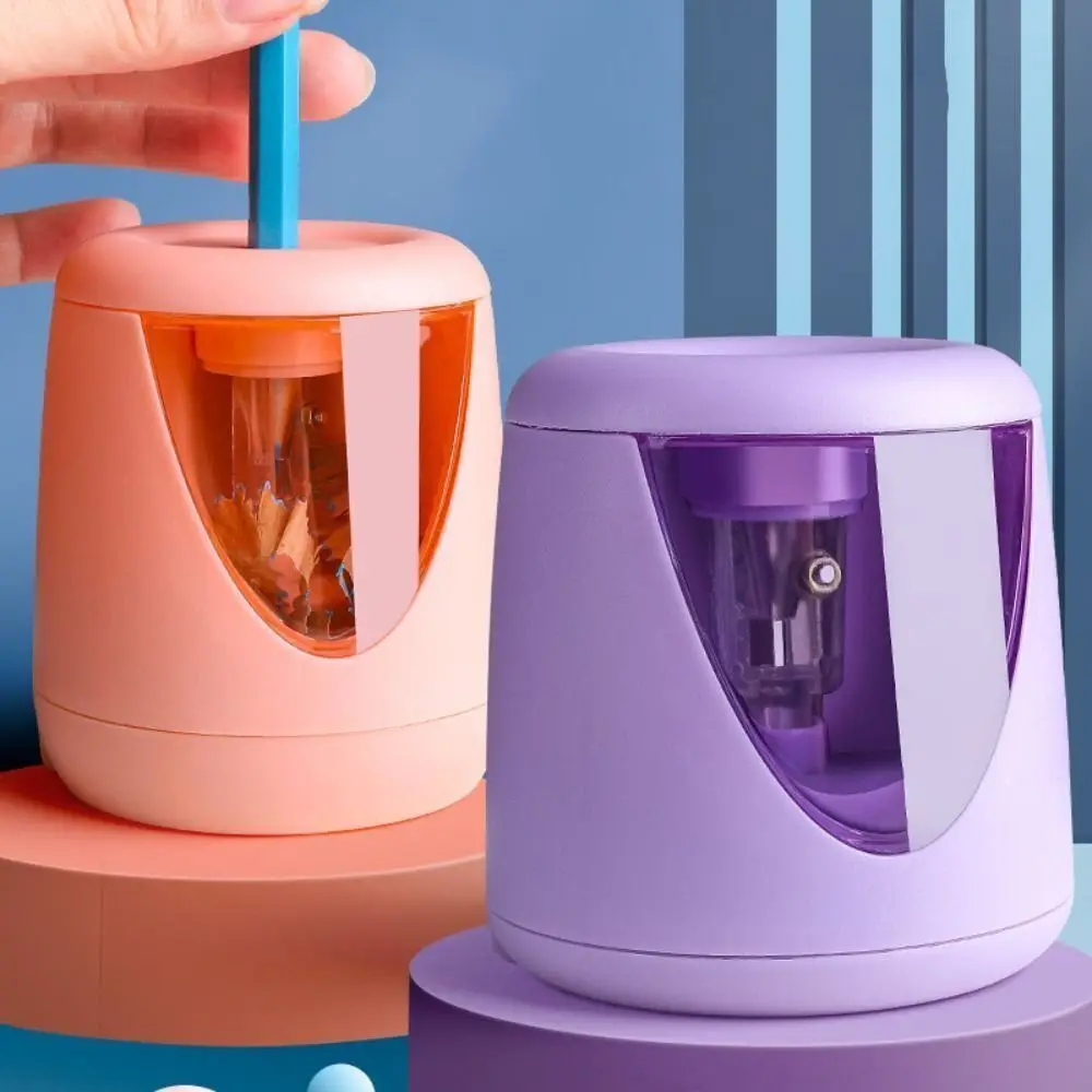 with Decorative Sticker Office School Supplies Mechanical Tool Electric Pencil Sharpener Switch Automatic Creative Stationery