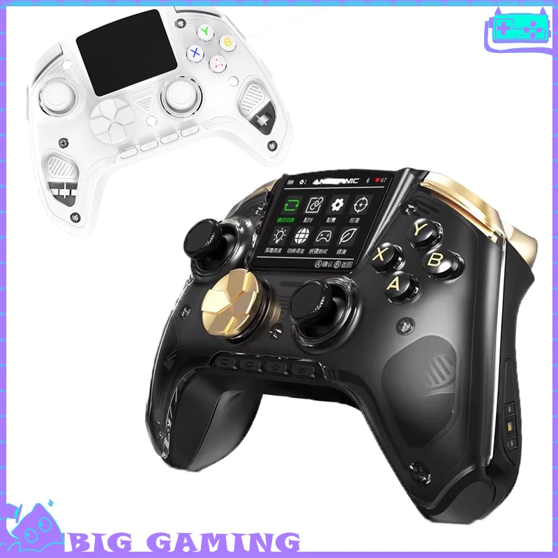 For Anbernic Rg G01 Game Controller Wireless Bluetooth Gamepad Tri-Mode Double Cut Hall Linear Trigger Pc Steam Linux Switch Ios