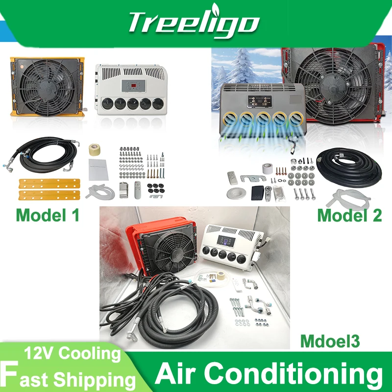 

Кондиционер Treeligo 24V12V Новый электрический грузовик Camper Van Кондиционер Быстрое охлаждение Автомобильный разделенный блок переменного тока для фургона на колесах