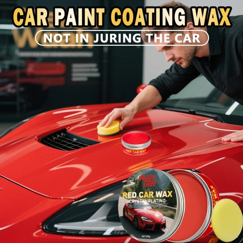 Premium Red Car Polish Wax – Deep Color Enhancer & UV Protection for Vibrant, Long-Lasting Shine Anti-Vortex High-Gloss Effect