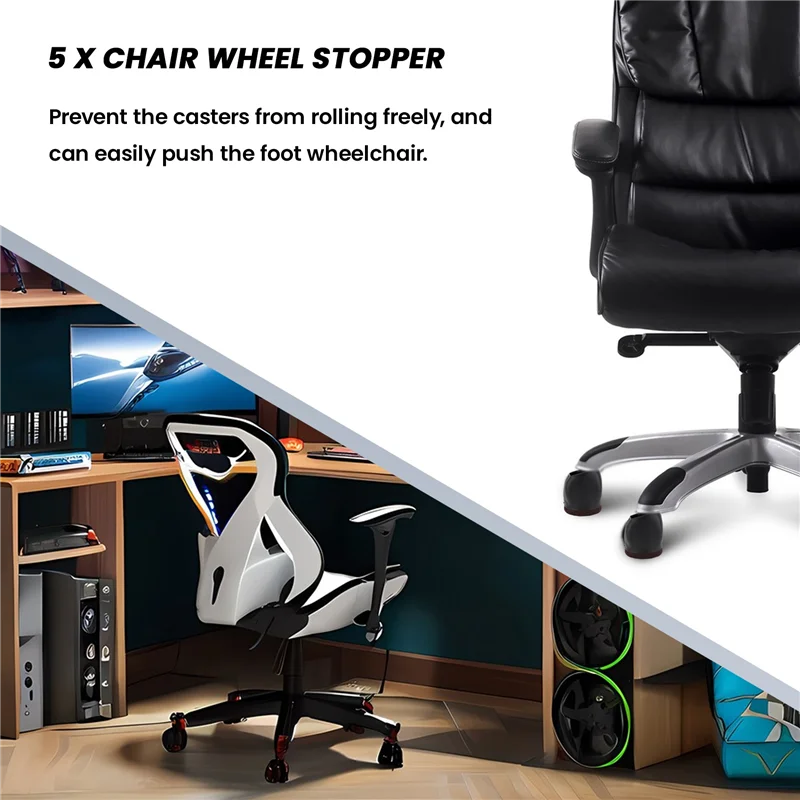 AY03-Rubber Bed Office Chair Wheel Stopper Furniture Legs Caster Cups Chair Feet Floor Protectors Felt Pads