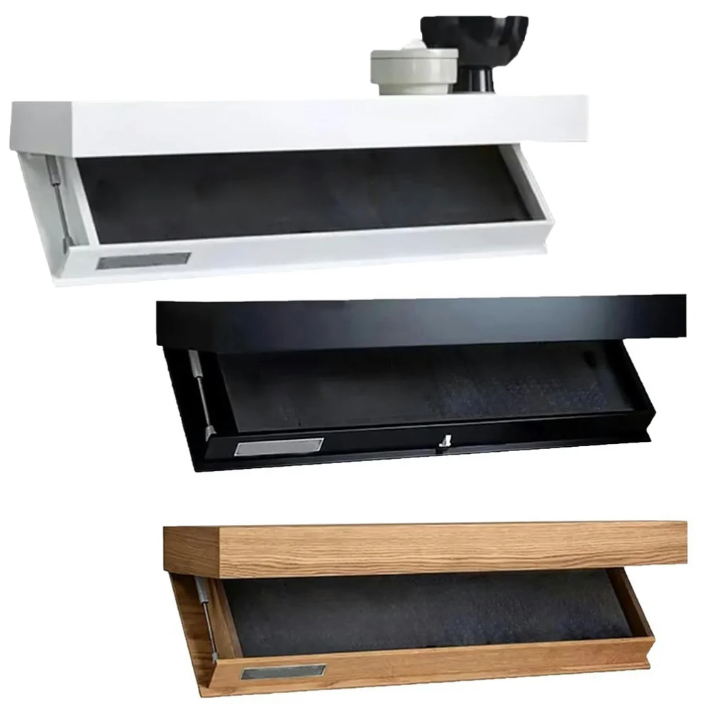 

Wooden Concealed Floating Shelf with Secret Compartment Display Cabinet Rack Wall-Mounted for Book Wine Plants Disc