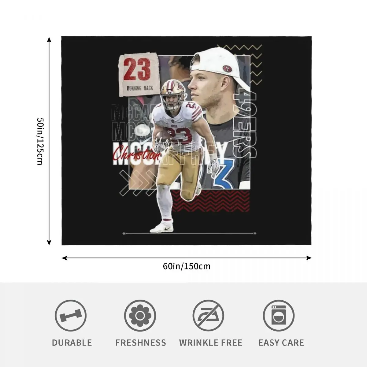 Chr?-st????n sport McC??ffr?¨y football Paper 49ers 6 Throw Blanket Bed covers Extra Large Throw For Decorative Sofa Blankets - Image 4