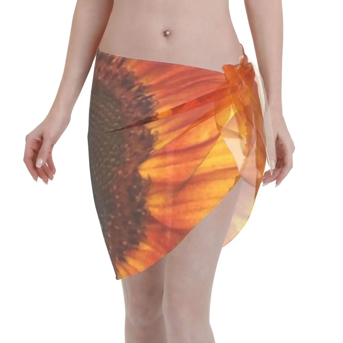 

Promotion Sunflower Women's Beach Wrap SkirtSeafood Restaurant Outing Wrap Skirt