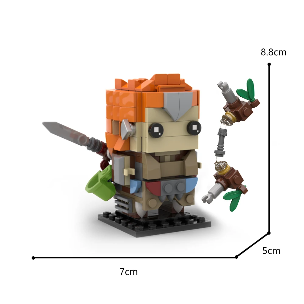 MOC Horizons Zero Dawn ALOY Brickheadzs Building Blocks Set Female Warrior Hunter Games Character Model Bricks Child Toys