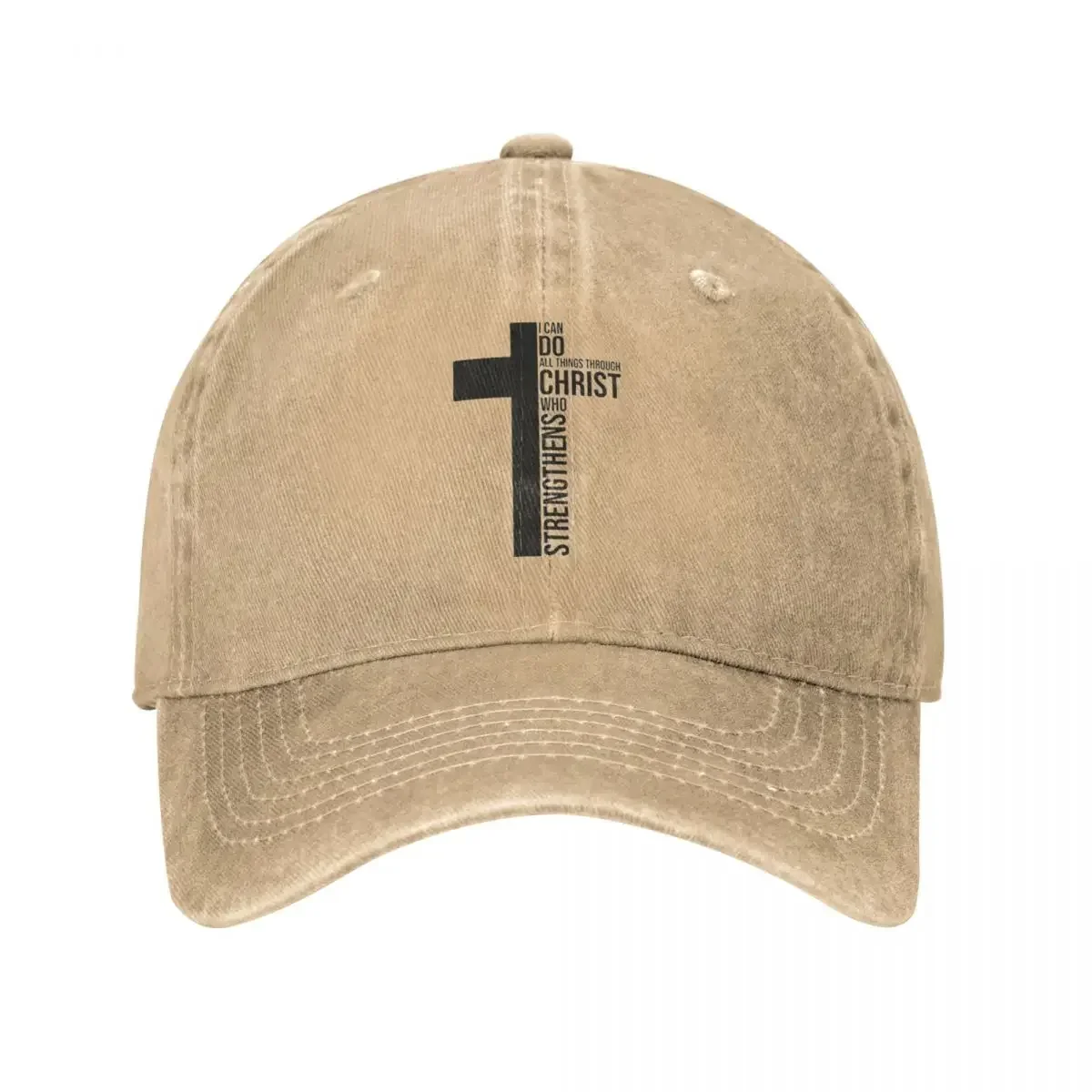 I Can Do All Things Washed Baseball Cap Christ Cross Street Style Hip Hop Hats Summer Men Casual Baseball Caps