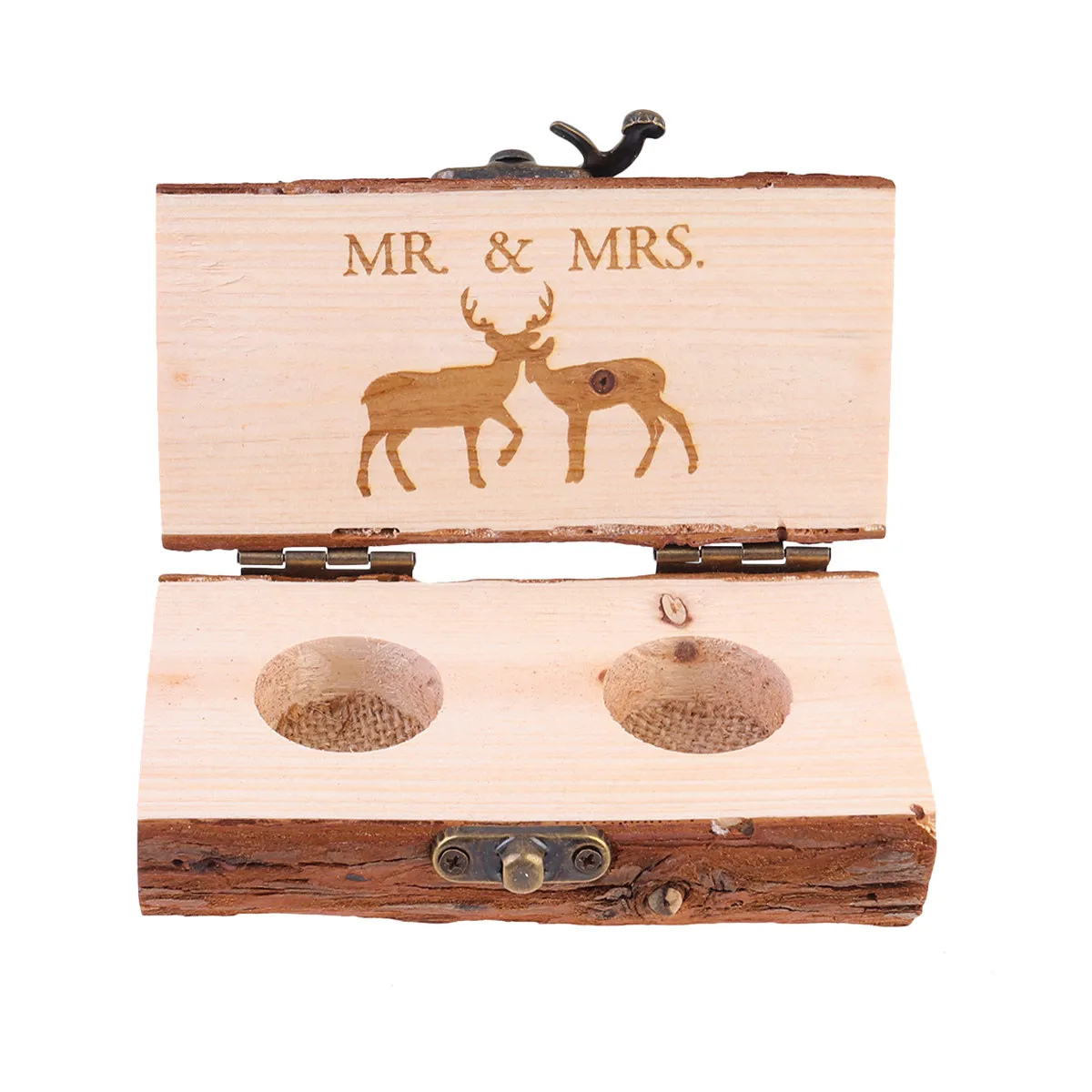 Wooden Ring Box Premium Crafted Solid Wood Jewelry Box for Rings Wedding Bands Engagement Ceremony Presentation Storage