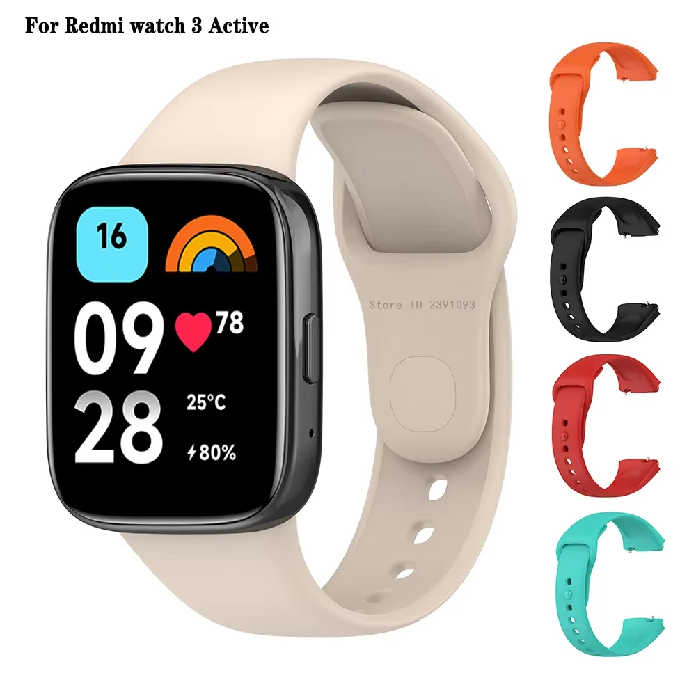 Offizielles Silikonarmband für Xiaomi Redmi Watch 3 Active Smartwatch, Armbänder für Xiaomi Redmi Watch 3 Lite.