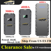 GKFLY 3000A 4000A 6000A Car Jump Starter Power Bank Portable 12V Starting Device Power Car Battery Booster Buster for 10.0L 8.0L