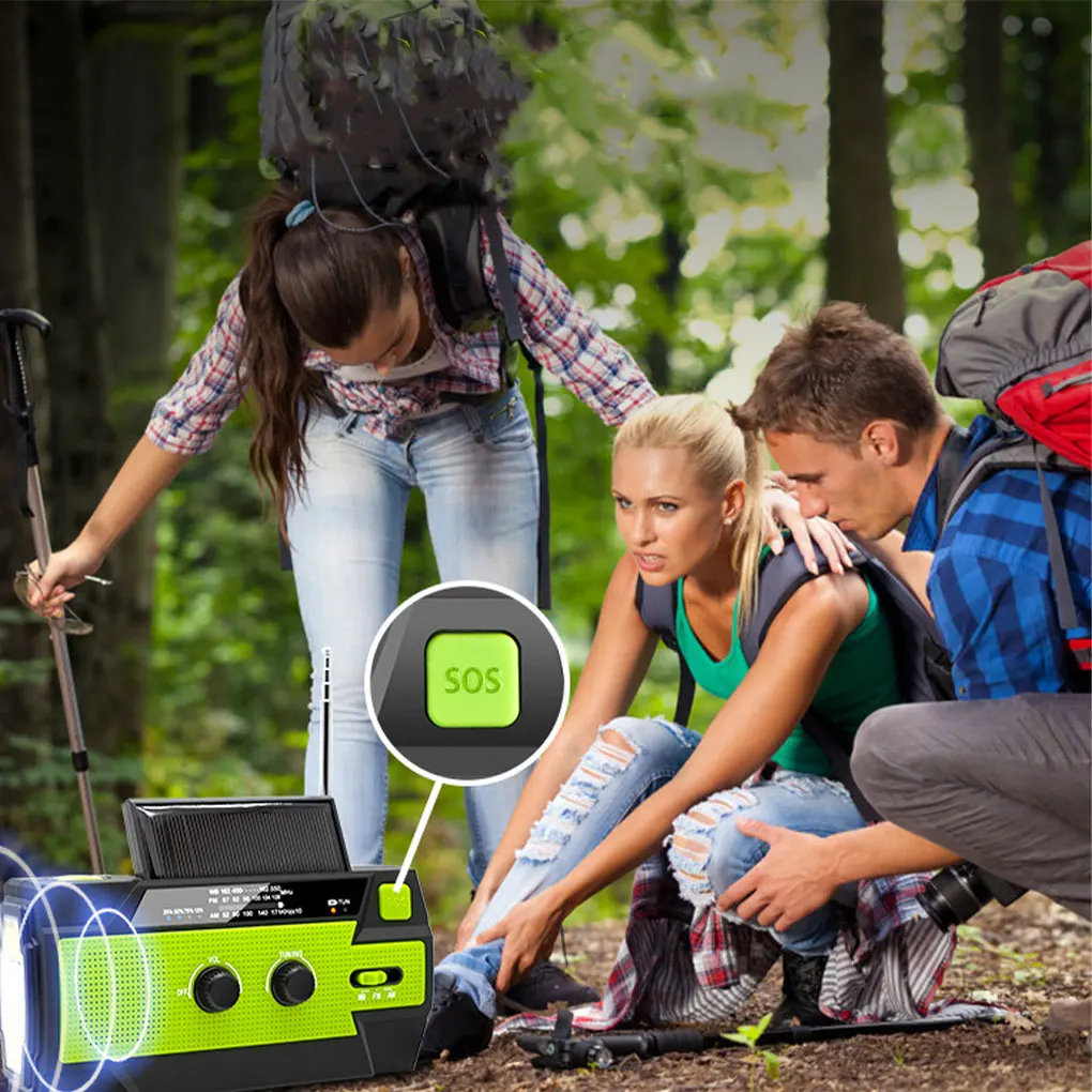 Weather Radio With FMAM Frequencies And made-in Speaker 4 Charging Modes Wireless Outdoor Radio