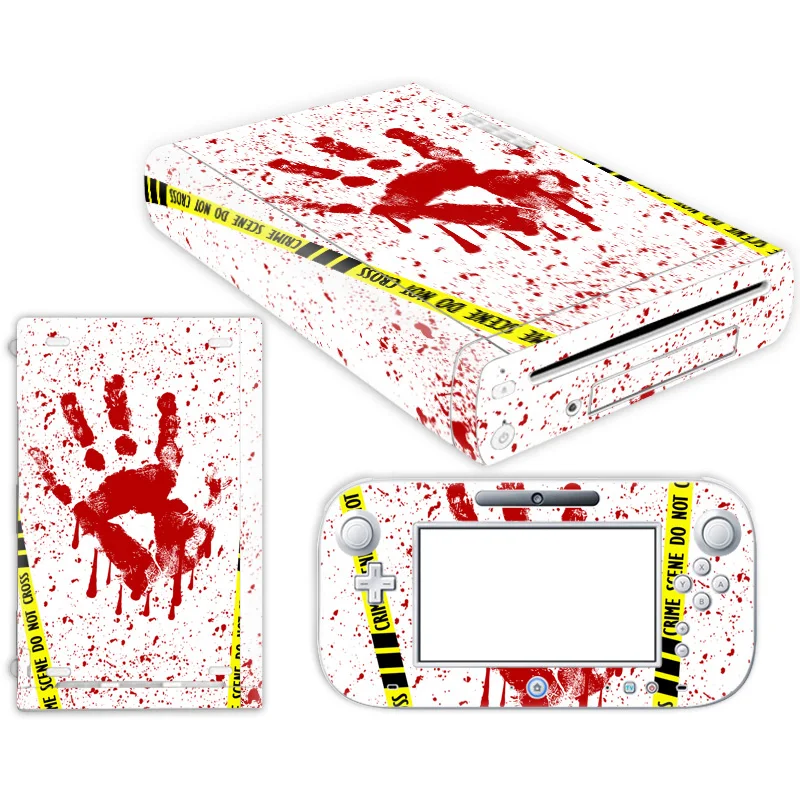 PVC Vinyl Skin Sticker Protector for Nintendo Wii U and controller skins Stickers Skull style