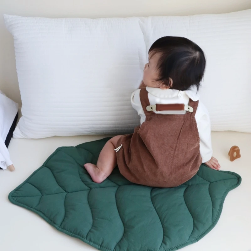 INS Style Green Leaf Shape Baby Play Mat 70*50cm Toddlers Learn to Crawling Pads Home Infant Room Decoration