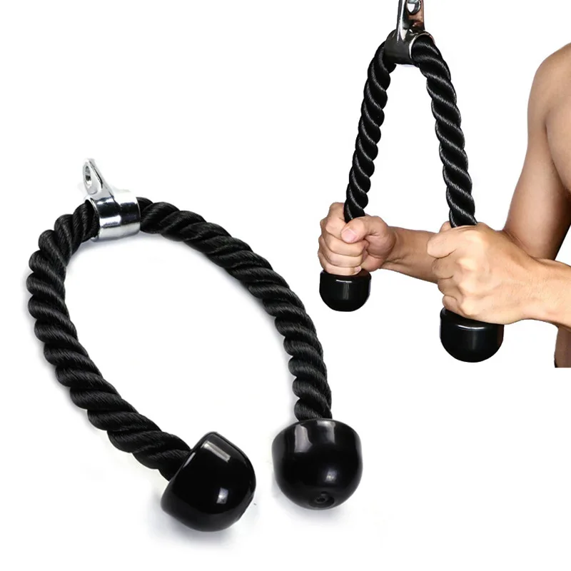 1 PC Biceps formation Double tête tirer corde accessoires de gymnastique simple tête Double tête Triceps bas presse corde visage tirer poignée