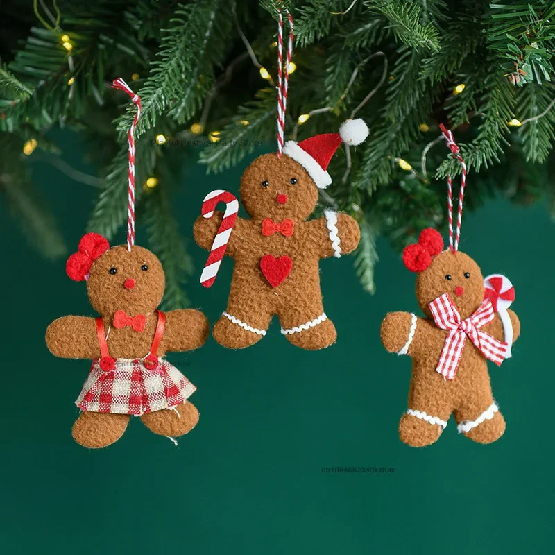 2025 Christmas Decoration Gingerbread Man Ornaments for Christmas Tree Drop Ornaments Doll Xmas Tree Hanging Ornament