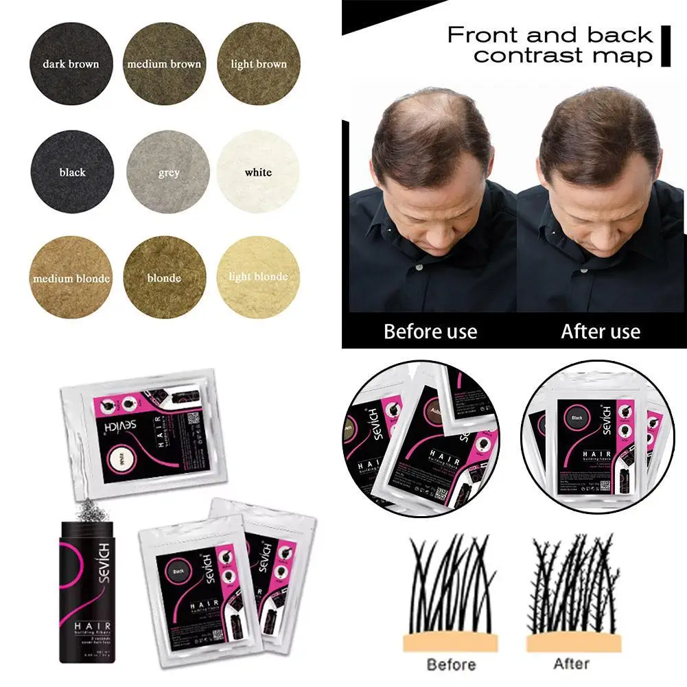 

50g Hair Building Fiber Powder 10 Colors Keratin Hair Regrowth Fiber Thickening Refill Hair Loss Hair Extension Products