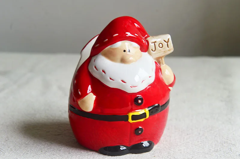 Christmas Napkin Holder Santa Desktop Kitchen Ornaments Cute Santa Ceramic Ornaments Home Accessories Desk Decoration Figurines