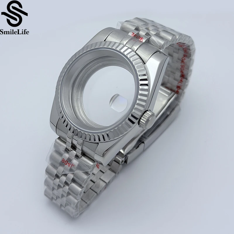 SmileLife 36mm/39mm NH35 Watch Case For Watch Accessories 904L Stainless Steel Fit NH35 NH36 Movement 28.5mm Dial Jubilee Band