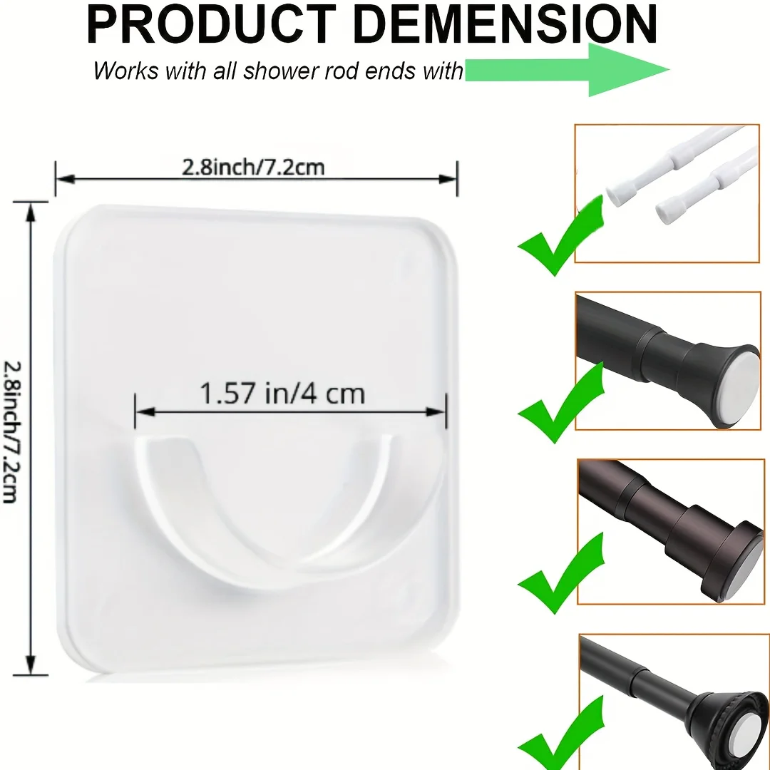 2-10 stuks Ponsvrije telescopische stangbeugel Zelfklevende douchegordijnstanghouder Geen boren Douchestangspanningshouder Sterke haak