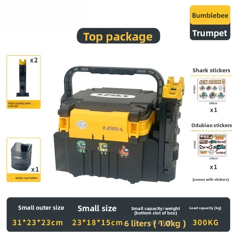 

Double Layer Lure Tackle Box, Multifunction Outdoor Fishing Organizer, Portable Large Capacity Storage for Fishing Gear Set