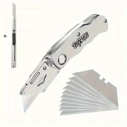 Utility Knife Heavy Duty Box Cutter All Steel Thickened Folding Electrical Knife Cable Stripping Knife Pocket Knives