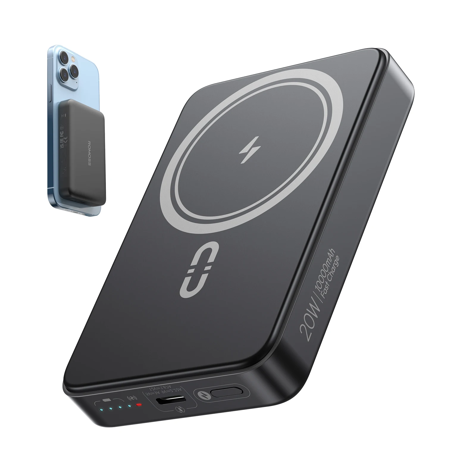 

ROMOSS Magsafe Portable Charger Powerbank 10000mAh Battery Pack Magnetic Wireless Power Bank for iPhone 16/15/14 Fast Charging