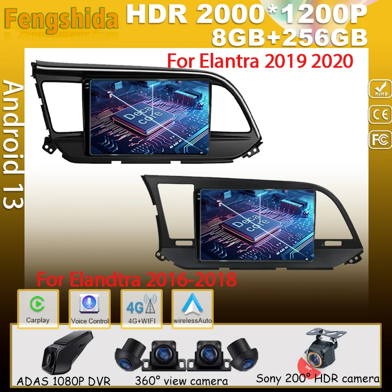 

Auto Player Android For Hyundai Elantra 6 2015 - 2020 Car Multimedia GPS Video Navigation Carplay Wireless Screen DVD Stereo GPS