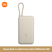 Xiaomi Built In Cable Power Bank 20000mAh 33W Type-C Two way Fast Charging Mi Portable Powerbank For iPhone 15 Xiaomi 14