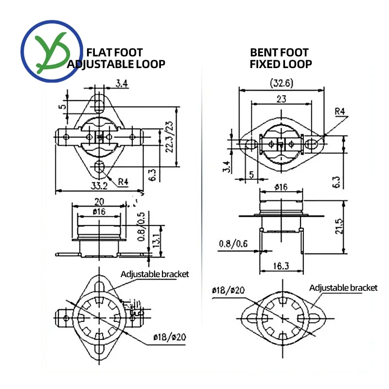 10 шт. Ksd301 24 ℃   40 ℃   130 ℃   150 ℃   Металлическая термозащита 250 В 10 А 16 А термовыключатель температуры нормально закрытый