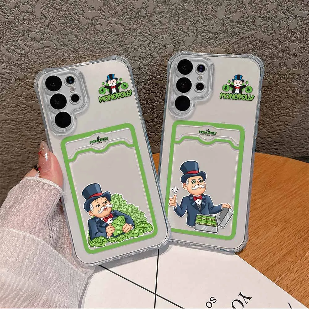 Cartoon Dollar Monopolies Card Hold Case For OPPO A16 A15 A74 A54 A98 Reno 7 8 Realme C55 C53 C35 C33 C31 9I 5G Anti-fall Cases image 5