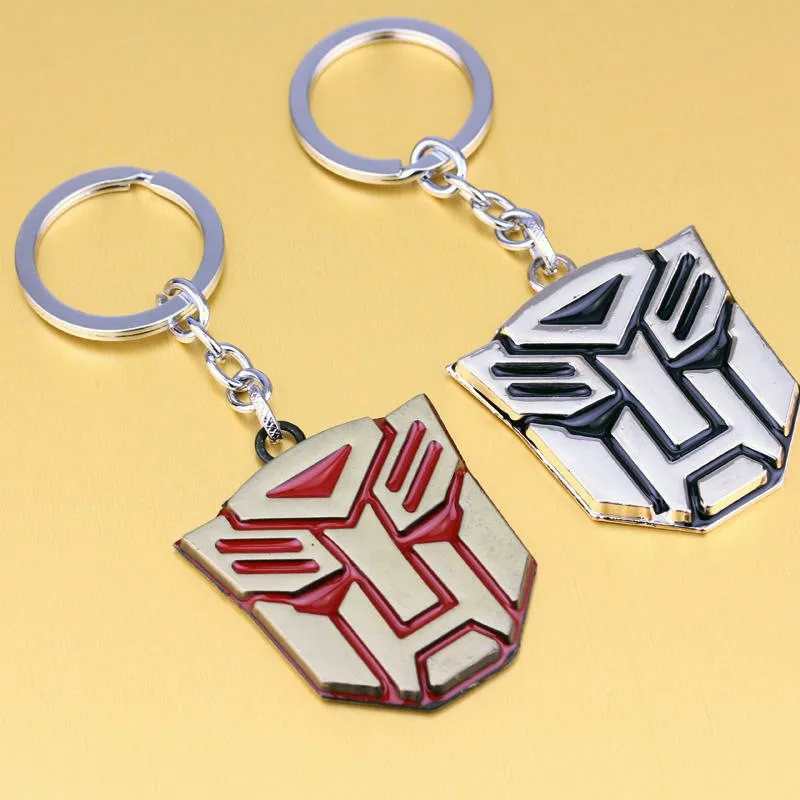 Metal Mask Model key chain Game around Autobots Metal pendant Key ring necklace Female male car Cosplay props image 2