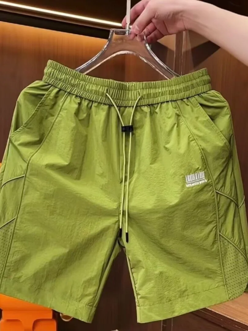  Quick Dry Breathable Sports Shorts Men's Trendy Brand Summer Loose Fashionable Five-Quarter Hole Punching Pants