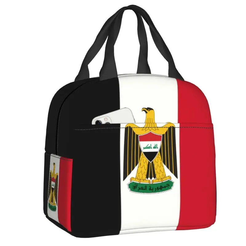 Emblem Of Iraq Resuable Lunch Boxes for Leakproof Iraqi Flag Eagle Thermal Cooler Food Insulated Lunch Bag School Children