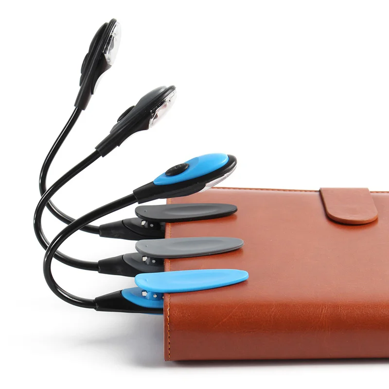 Lámpara Led brillante y Flexible para lectura de libros, miniluz con Clip, para viajes, venta al por mayor, envío directo, 1 ud.