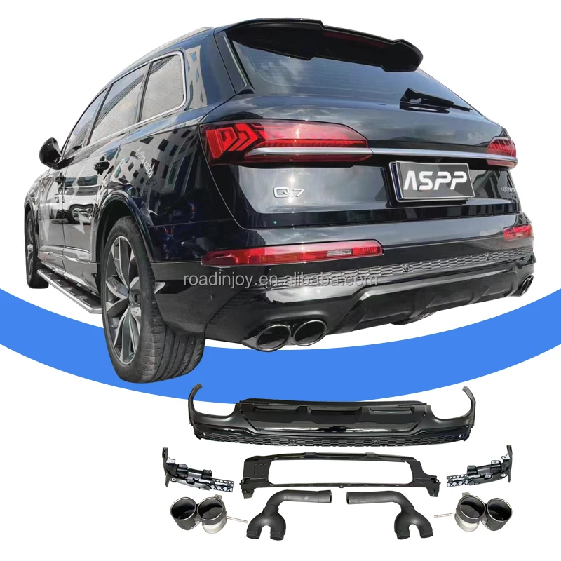 2020-2022 body kit For audis q7 Upgrade SQ7 Rear Bumper Style Car Rear Bumper Lip with Tail pipe