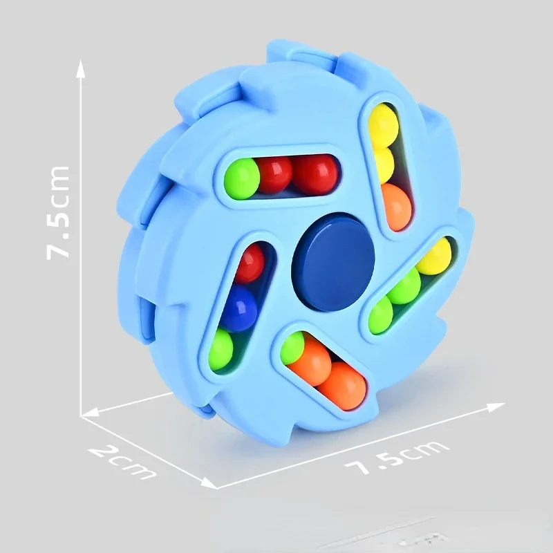 1Pcs Random Color Double-Sides Magic Cube Puzzle Toys Rotatable Little Magic Bean Fingertip Spinner Magical Bean Gyro Toy